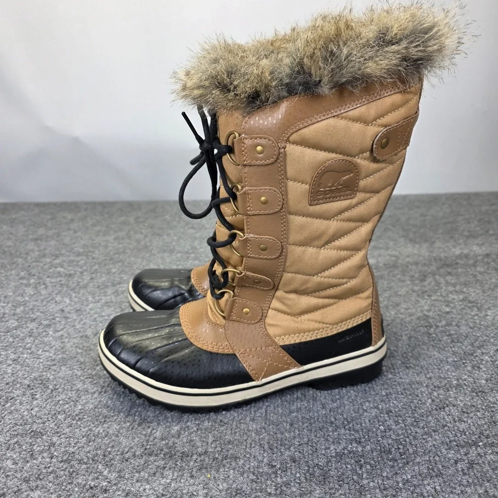 Sorel Tofino II Waterproof Snow Boots Winter Faux Fur Brown Women's Size 8